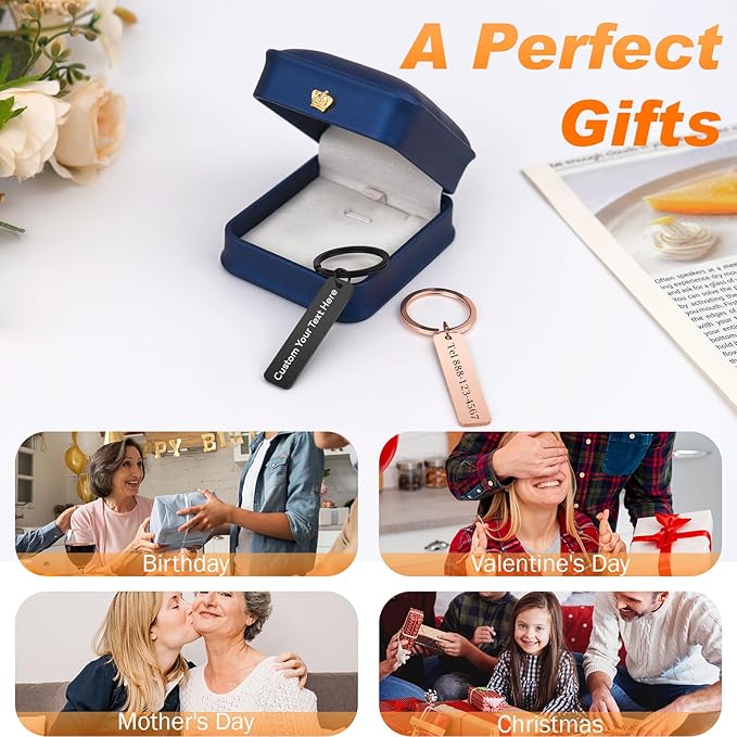 Custom Keychain with Picture, Personalized Photo Keychain with LOGO Text - Image 7
