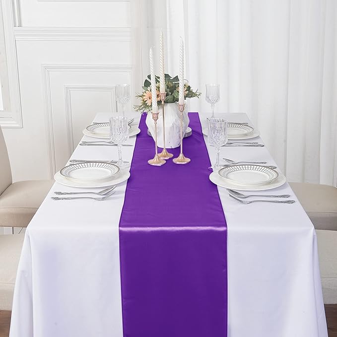12Pack Table Runner 12 x 108 Inches Satin Silk Table Runner - Image 7