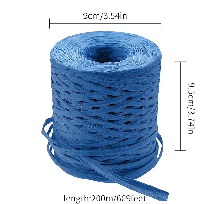 Creatrill 218 Yards Raffia Paper Craft Ribbon Packing Paper Twine, 1/4 Inch by - Image 2