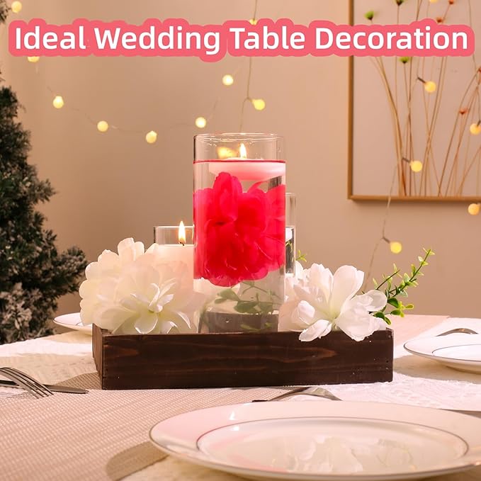 24 Pcs Floating Candles for Centerpieces and Floating Flowers Artificial - Image 2