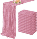 12 Pack Dusty Rose 10FT Cheesecloth Table Runner 20 x 120 Inch Long Rustic by FoliafeelHome