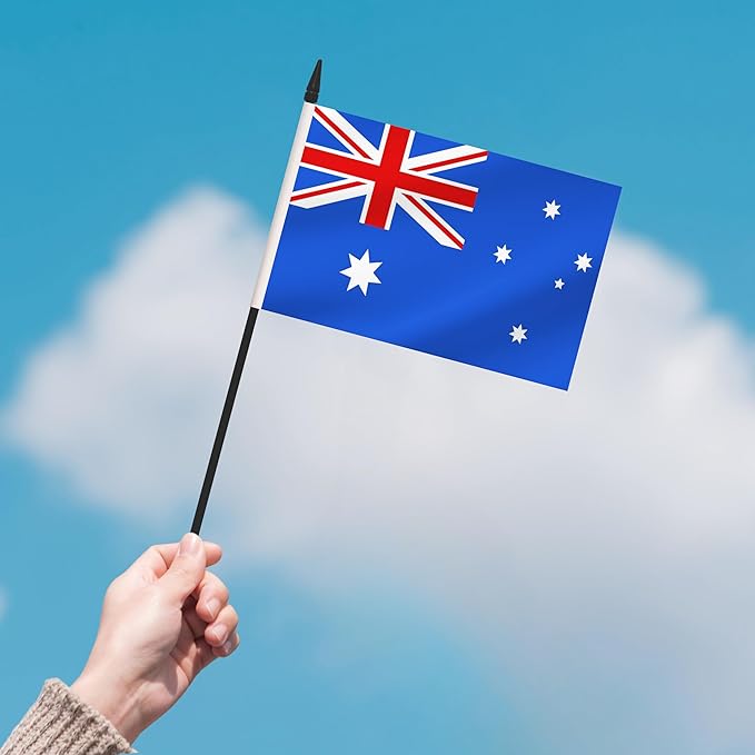 2 Pack Australia Desk Flag Set, Australian Desktop Small Miniature Table Office - Image 7
