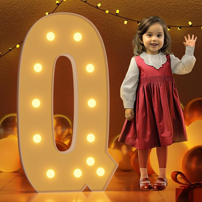Marquee Letters 4 Feet Tall Large Light Up Letters Q Happy Birthday Decorations by Letsmakeitimpressive