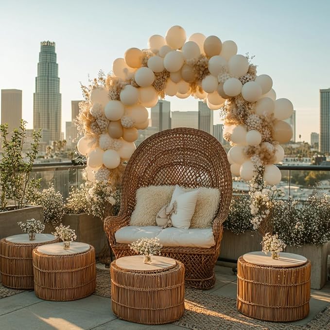 Bezente White Sand Latex Party Balloons - Image 8