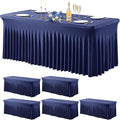 Wish Care 6 Pack Navy Blue Stretch Spandex Table Clothes by WishCare