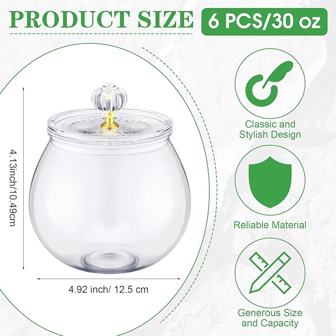Nuogo 6 Pcs Plastic Candy and Cookie Jar - Image 2