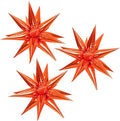 3pcs 26inch orange Star foil balloons.orange Explosion Star burst star by Enimapod