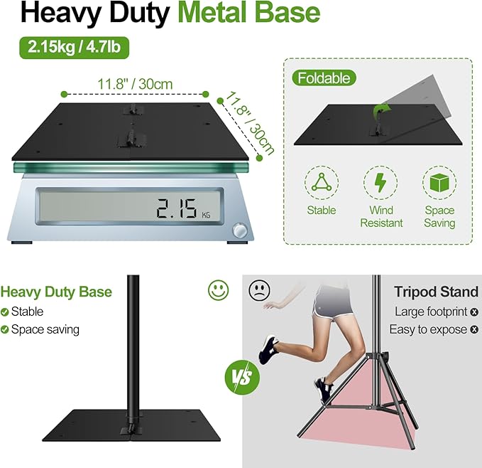 FUDESY Backdrop Stand Heavy Duty, 10x10ft Adjustable Photo Background Pipe and - Image 4