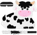 Milk Cow Pinatas Bundle with a Blindfold and a Bat, Mexican Theme Parties by Birchio