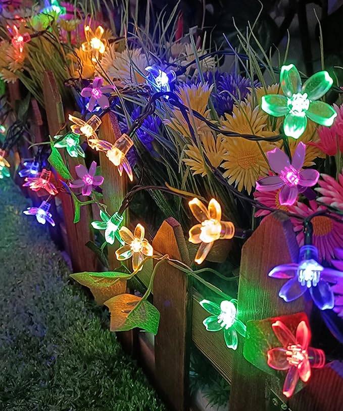 Pastel Flower String Lights Indoor Decorations, 33ft 100 LED USB Plug in - Image 4