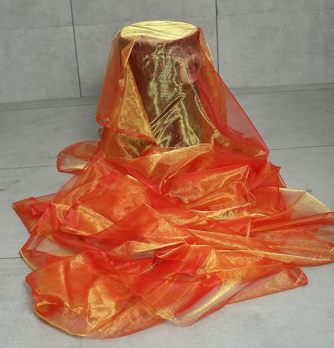 VDS Brunt Orange Organza Fabric, 35 Yards Continuous, 45” Wide, Wedding Party - Image 2