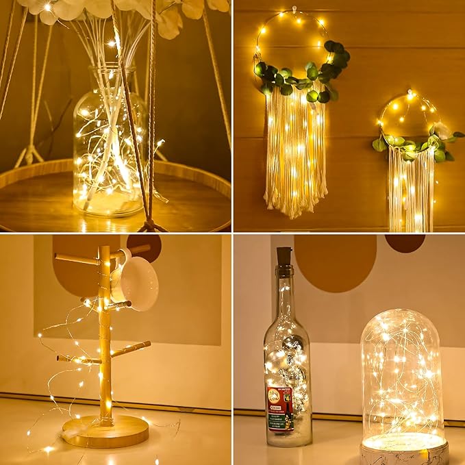 HXWEIYE 6 Pack Fairy Lights Battery Operated, 7ft 20LED Mini Firefly Starry - Image 6