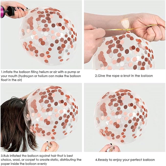 Rose Gold Confetti Balloons - Image 3