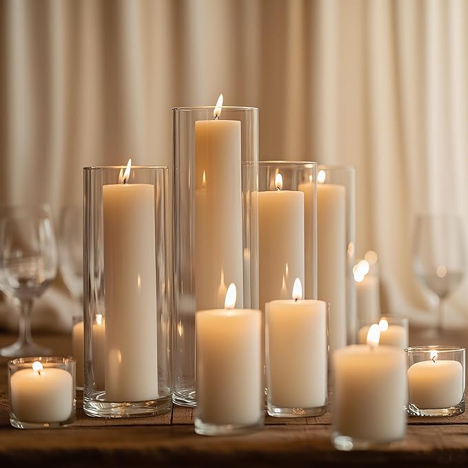24 Pcs White Pillar Candles - Image 8