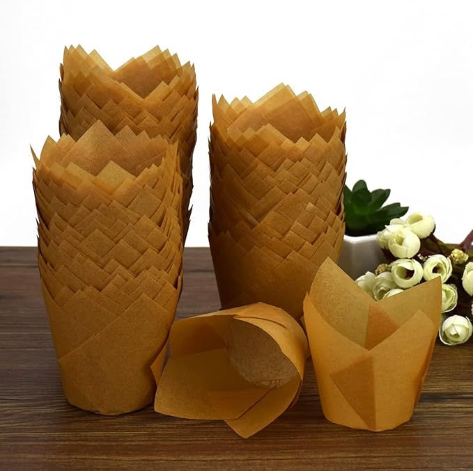 200pcs Tulip Cupcake Liners, Standard Greaseproof Paper Baking Cups Muffin - Image 3