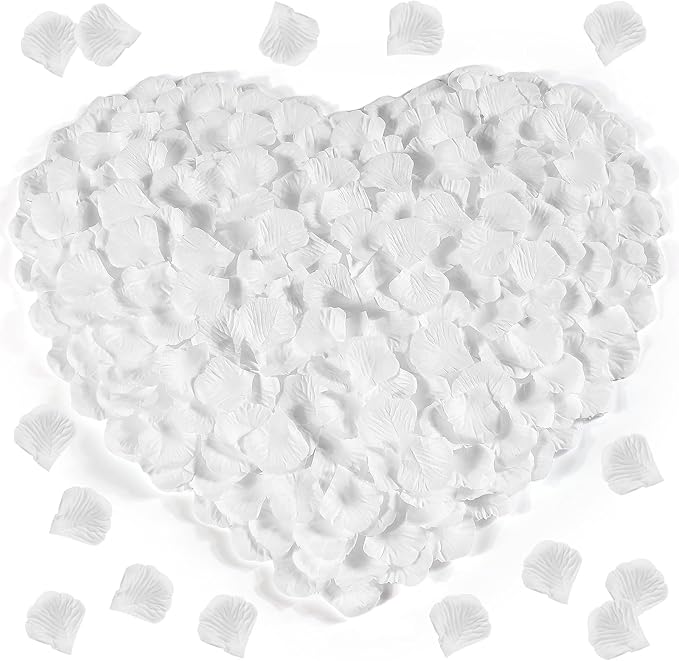1000 Pcs White Rose Petals Artificial Silk Flower Petals Romantic Decorations - Image 6