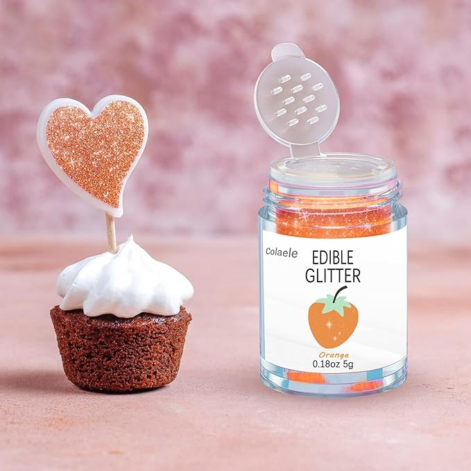 Orange Edible Glitter Glimmer Powder - Image 7