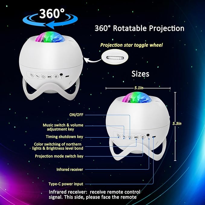 Galaxy Projector for Bedroom, Star Projector, Night Light, for Party, Living - Image 7