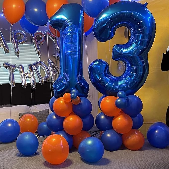 40 Inch Balloon Number 3 Blue, Large Foil Number Balloons Set 0-9, Digital 3 - Image 5