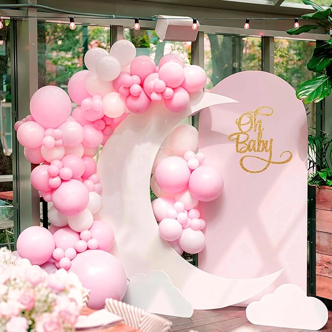 110pcs Pastel Pink Balloons 12 Inch Light Pink Latex Balloon Garland Arch Kit - Image 6
