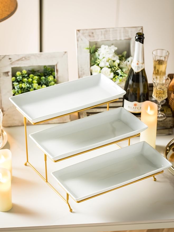 YHOSSEUN 3 Tier Serving Tray for Party, Tiered Serving Platters and Trays - Image 4