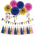 Gold Navy-Blue Pink Party Decorations by HongTongTong