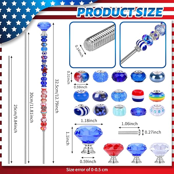 DIY Fairy Wand Garden Beads Stakes Wands Kit, Stainless Steel Stakes - Image 2