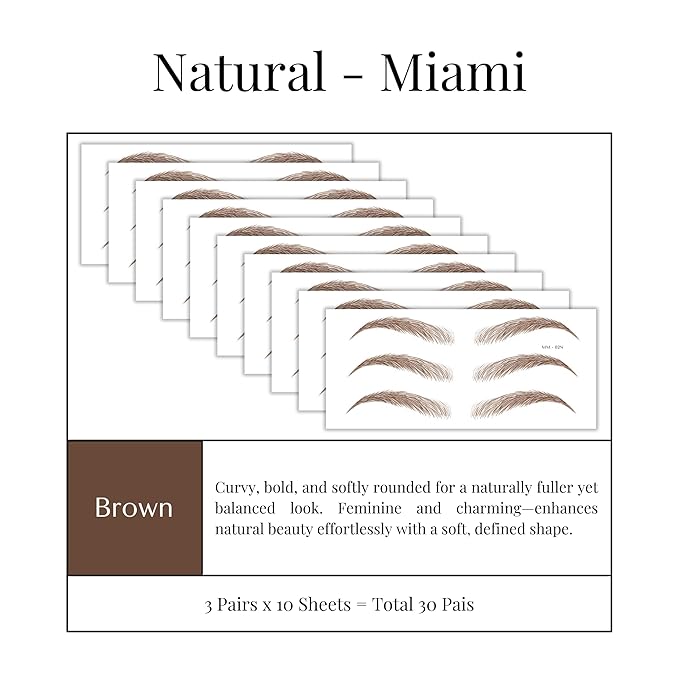 Bliss and Beyond USA Eyebrow Tattoo Stickers Waterproof – 30-Pair Deluxe Box | - Image 2