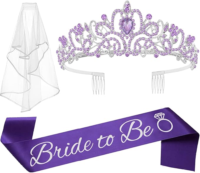 JETKONG 3 Pcs Bachelorette Party Decorations Bridal Shower Crown, Bride to Be by JETKONG