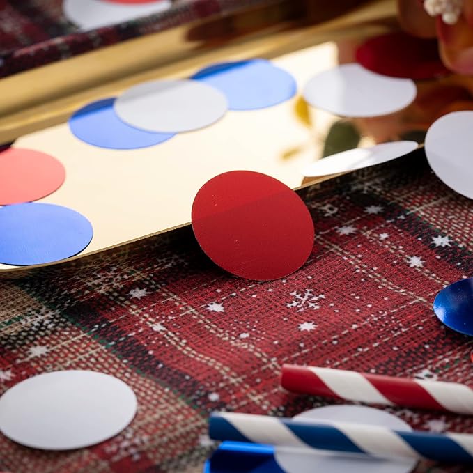 Red White Blue Table Confetti Party Decorations Metallic Circle Dot Confetti - Image 4