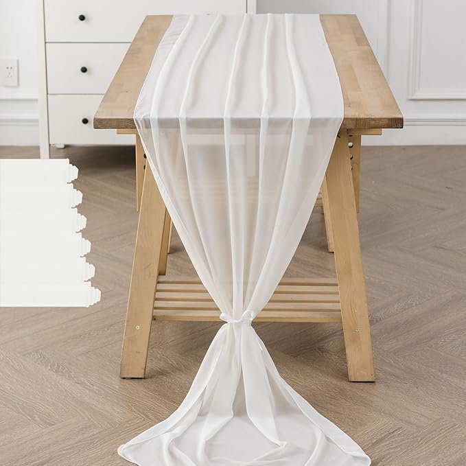 6Pack 9ft Chiffon Table Runner 14x108 Inch Sheer Romantic Table Runner - Image 6