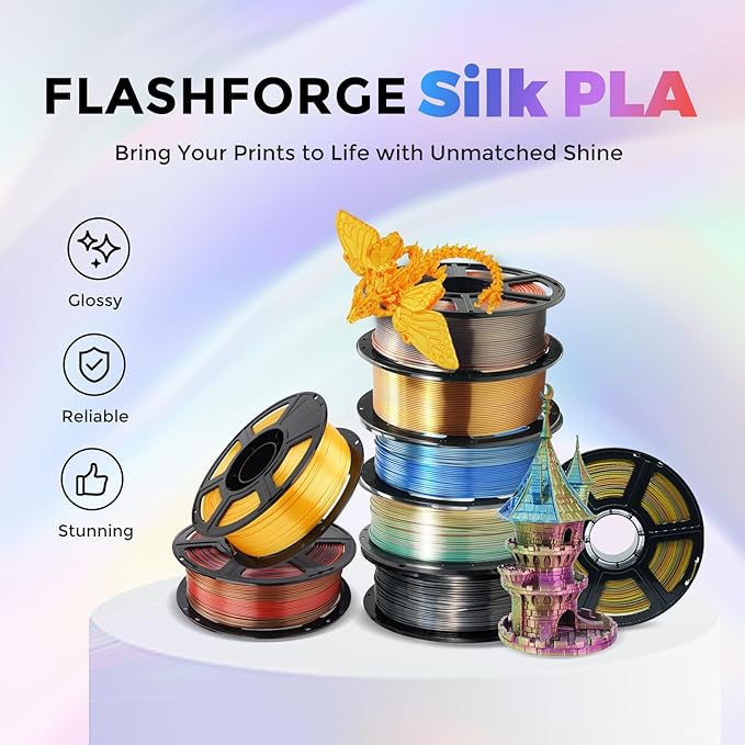 FLASHFORGE Silk Dual Color Filament, Smooth Color-Changing 3D Printer Filament - Image 2