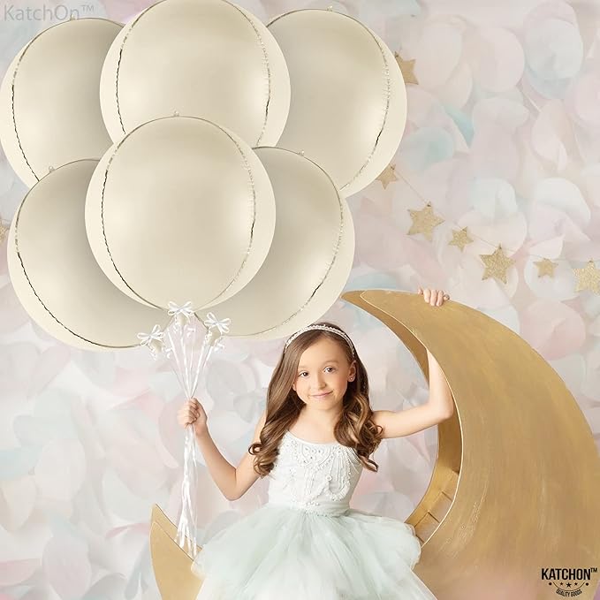 KatchOn, Huge White Sand Balloons Set- 22 Inch, Mylar Balloon - Image 4