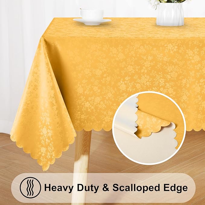 Smiry Rectangle Table Cloth, Waterproof Heavy Duty Vinyl Tablecloths, Wipeable - Image 4