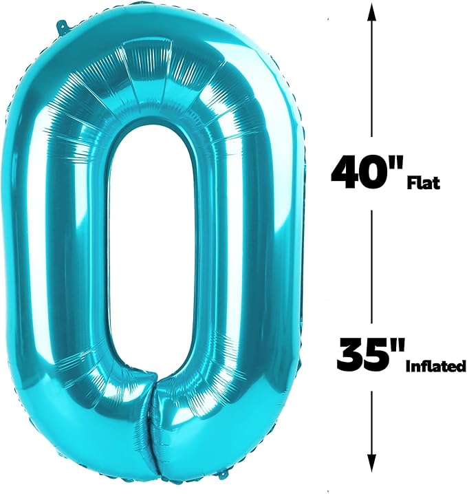 Blue 40 Inch 0 Number Balloons, 0 Decorations - Image 3