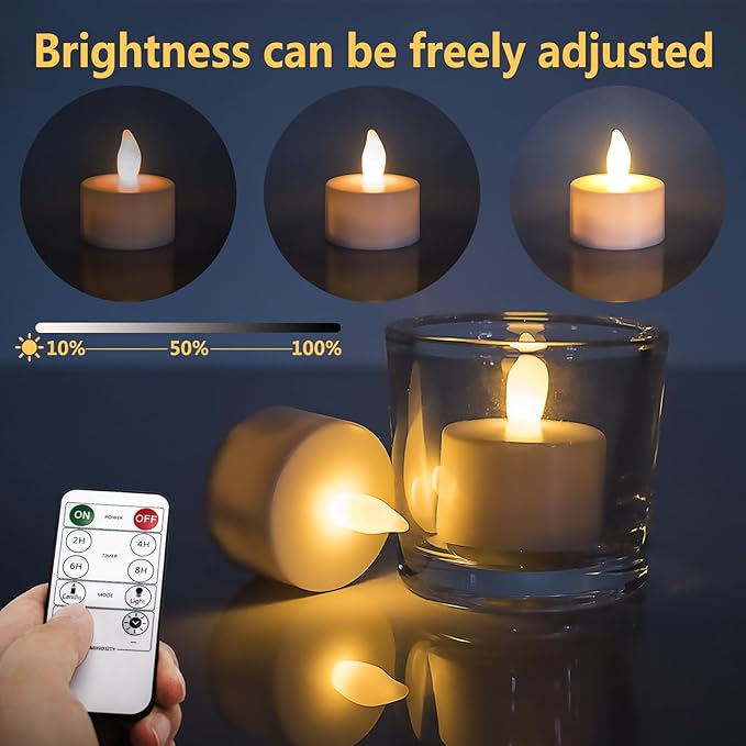 Rechargeable Tea Lights, Flameless LED Candles - Image 3