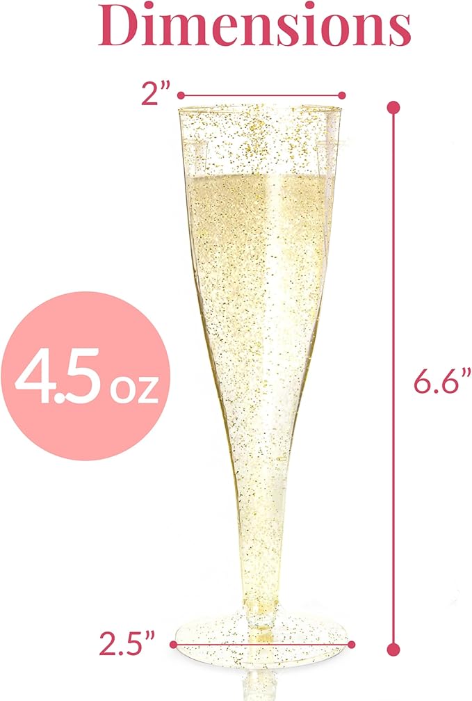 Prestee 24 Plastic Champagne Flutes - Image 3
