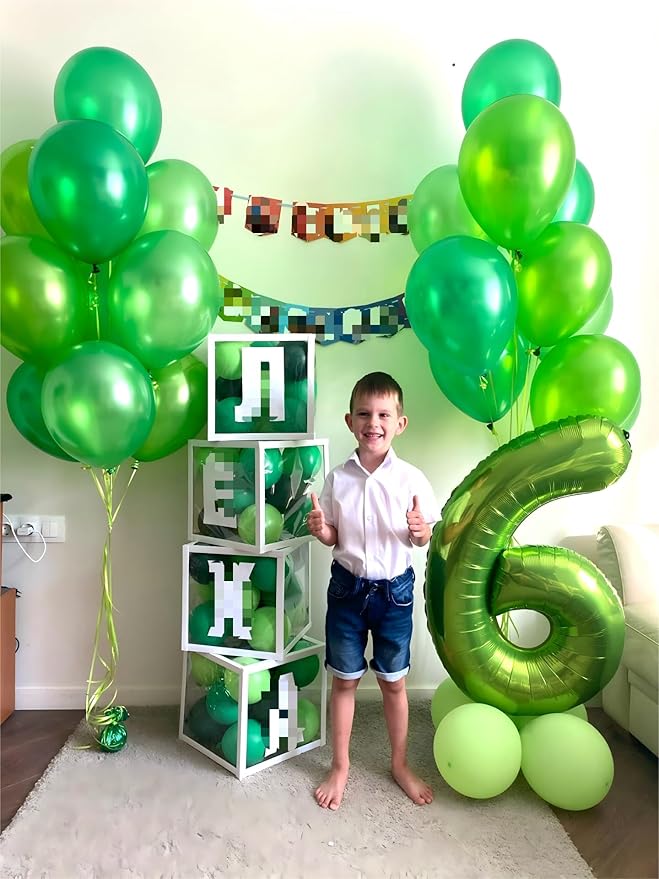 2026 Light Green 40 Inch Mylar Foil Number 6 Balloon, Birthday Balloons - Image 4