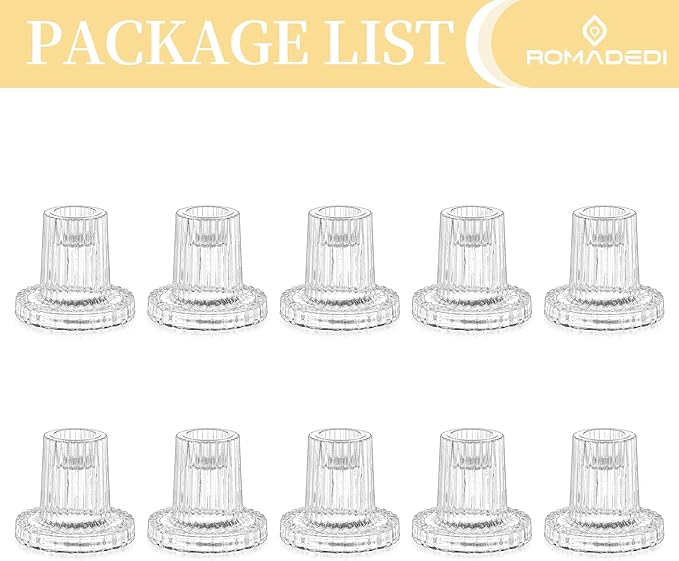 Romadedi Glass Candle Holder for Candlestick - Image 7