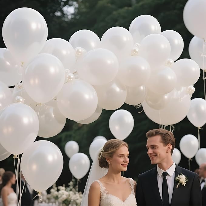 KAWKALSH Pearl White Balloon 12 Inch - Image 9