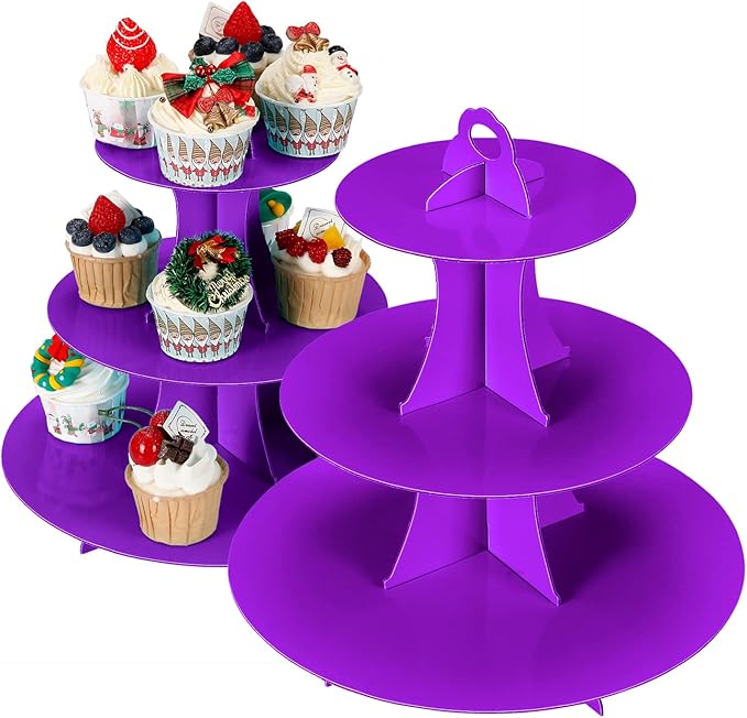 2Pcs 3-Tier Cupcake Stand, Cake Stand holder, Tiered DIY Cupcake Stand Tower by funnytrendypartysupplies