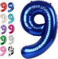 Big Night Blue 40 Inch 9 Balloon Number, Jumbo Giant 9th 19 29 39 49 99 by Upgesy