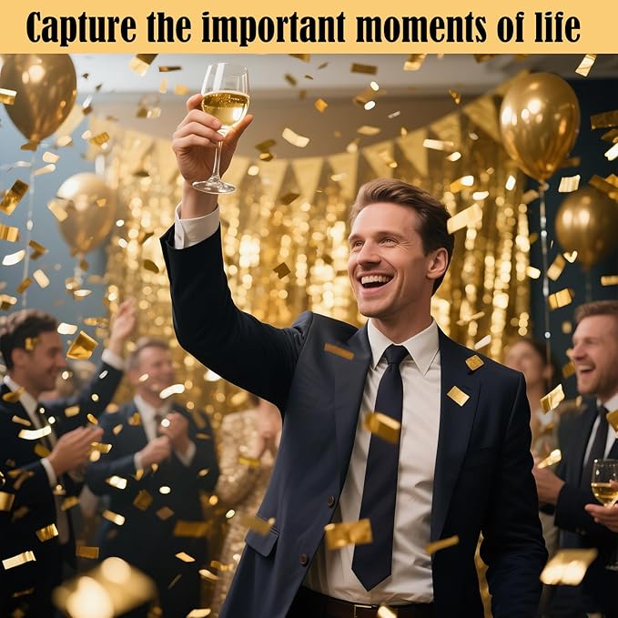 12 Inch Gold Confetti Poppers | 5 Pack Confetti Cannons - Image 6