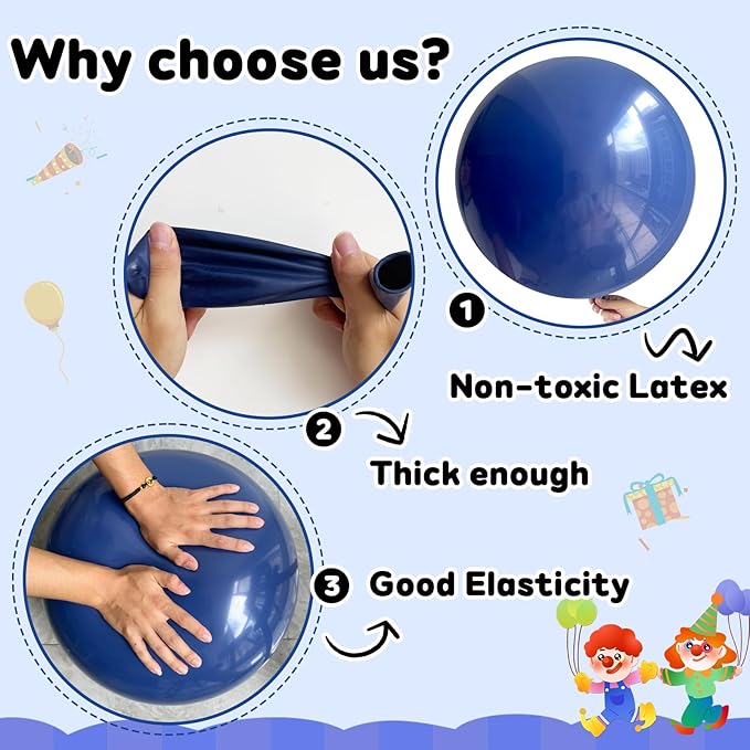30 pcs Navy Blue Balloons 18 Inch - Image 3