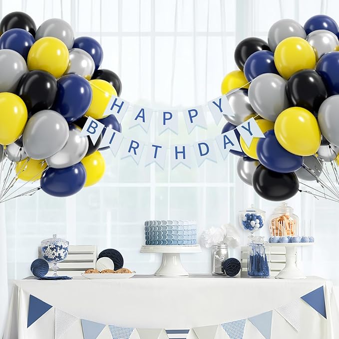60pcs Black and Yellow Balloons 12inch - Image 8
