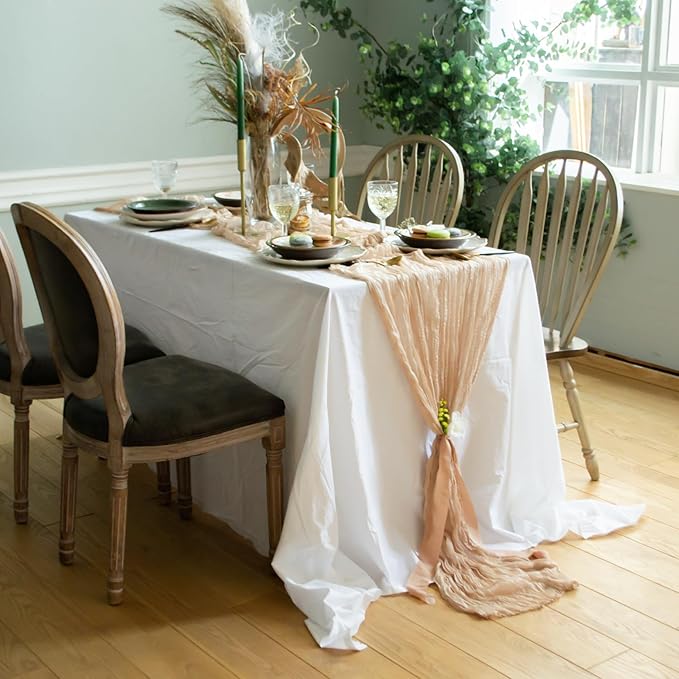 Gauze Table Runner Bulk Cheesecloth 141 in Long Natural Table Runner - Image 5