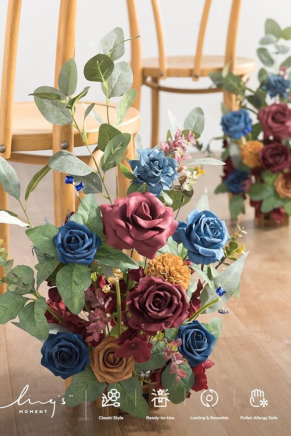 Ling's Moment 17.5" Tall Standing Artificial Flowers Arrangements 4pcs Fall - Image 5