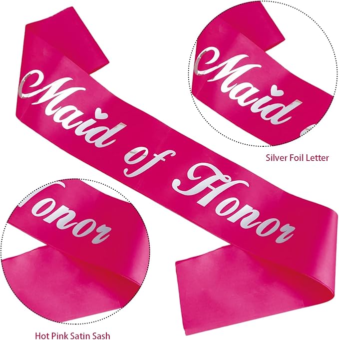 KETAOO Maid of Honor Sash, Maid of Honor Lace Sash - Image 2