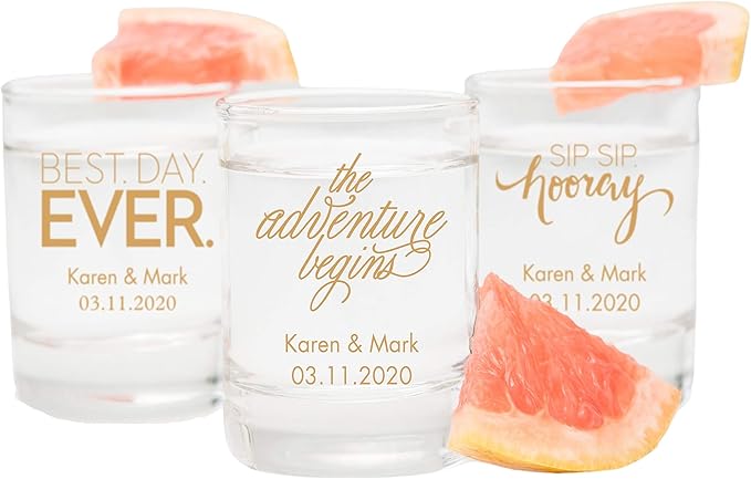 WEDDINGSTAR Personalized 2.75oz Shot Glass Customizable Full Color Print by WEDDINGSTAR