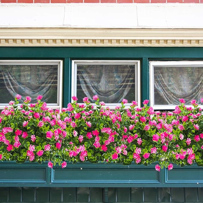10 Bundles Artificial Fake Flowers, Faux Outdoor Plastic Plants UV Resistant - Image 5
